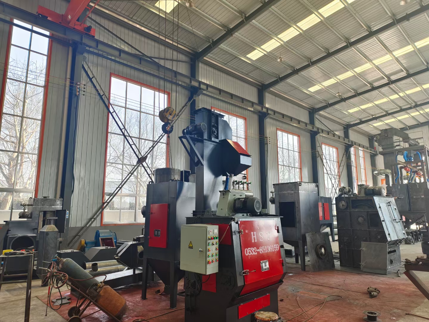 除銹機工作視頻_鋼管除銹機_h型鋼除銹機